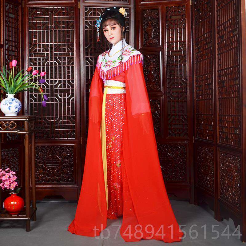 正品越剧女装花旦服新款黄梅戏小服装古旦七仙女表演演戏出服戏剧