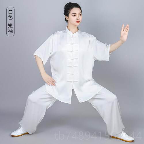 正品倾武高端品太服女装夏季团体晨练武术练新功服太极拳表演服极