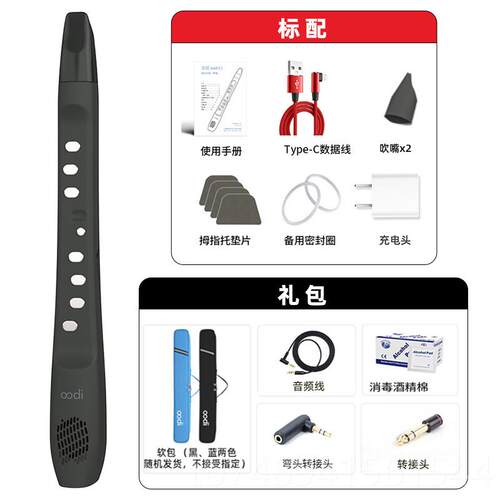 正品无笛oodiC1电吹管20款初学入2门无电吹管3笛笛子葫芦丝电子萨