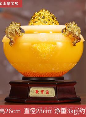 正品招财聚宝盆金金艺蝉摆件办公室店开业礼品酒柜办公铺桌摆设工