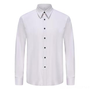 正品024招2行新款行服男衬衫 商灰白色务通弹力勤免烫免烫招行工