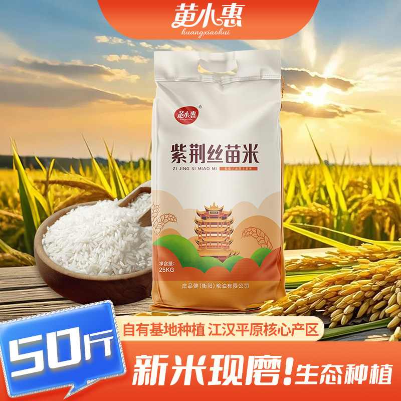 黄小惠紫荆丝苗米50斤梯田长粒香米新米晚稻煲仔饭炒饭猫牙米批发