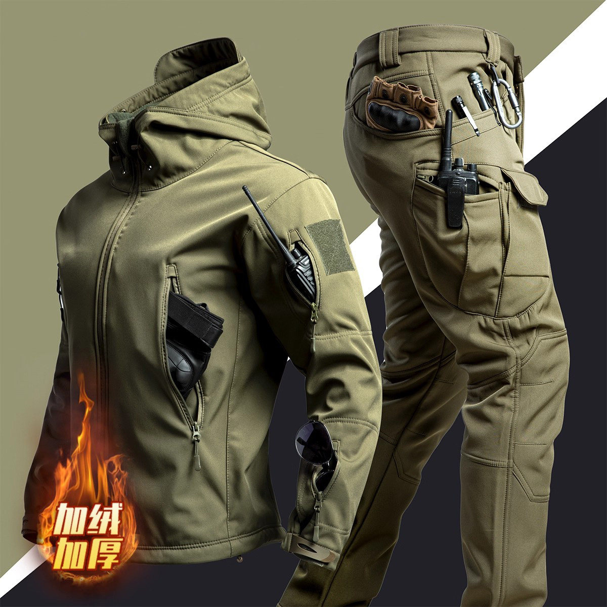 德国防寒户外软壳冲锋衣男冬季加绒保暖外套防水防风登山服骑行服,户外/登山/野营/旅行用品,冲锋衣裤套装,淘宝优惠券,粉丝福利购,淘宝优惠卷