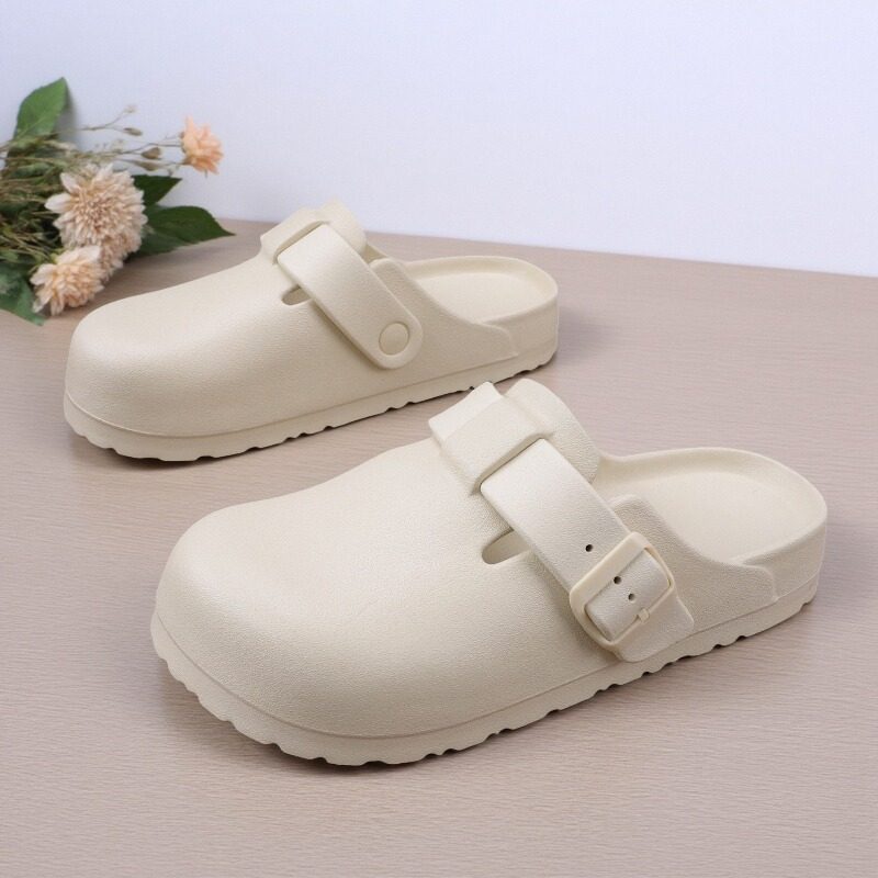 勃肯鞋女夏外穿2025新款一脚蹬半拖鞋手术室防滑包头拖鞋休闲凉拖