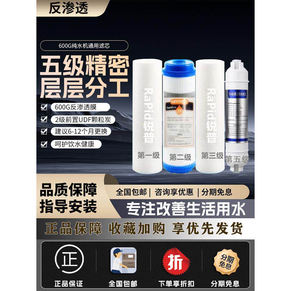 600G锐普纯水机滤芯RO反渗透净水器滤芯通用纯水机通用10寸滤芯