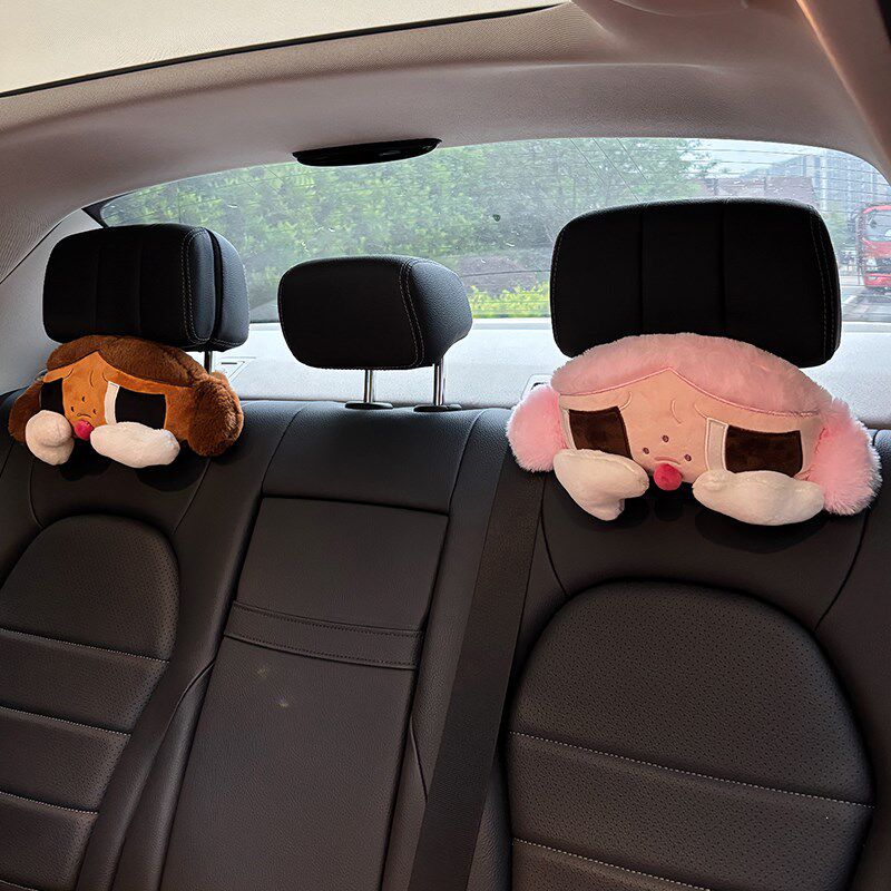 精选汽车枕头护颈枕车载可爱哭娃娃车用枕头车内座椅头枕靠颈枕套