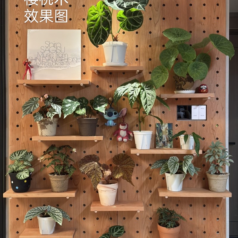 纯实木洞洞板红橡木白橡木樱桃木黑胡桃白蜡墙面挂式木板定制