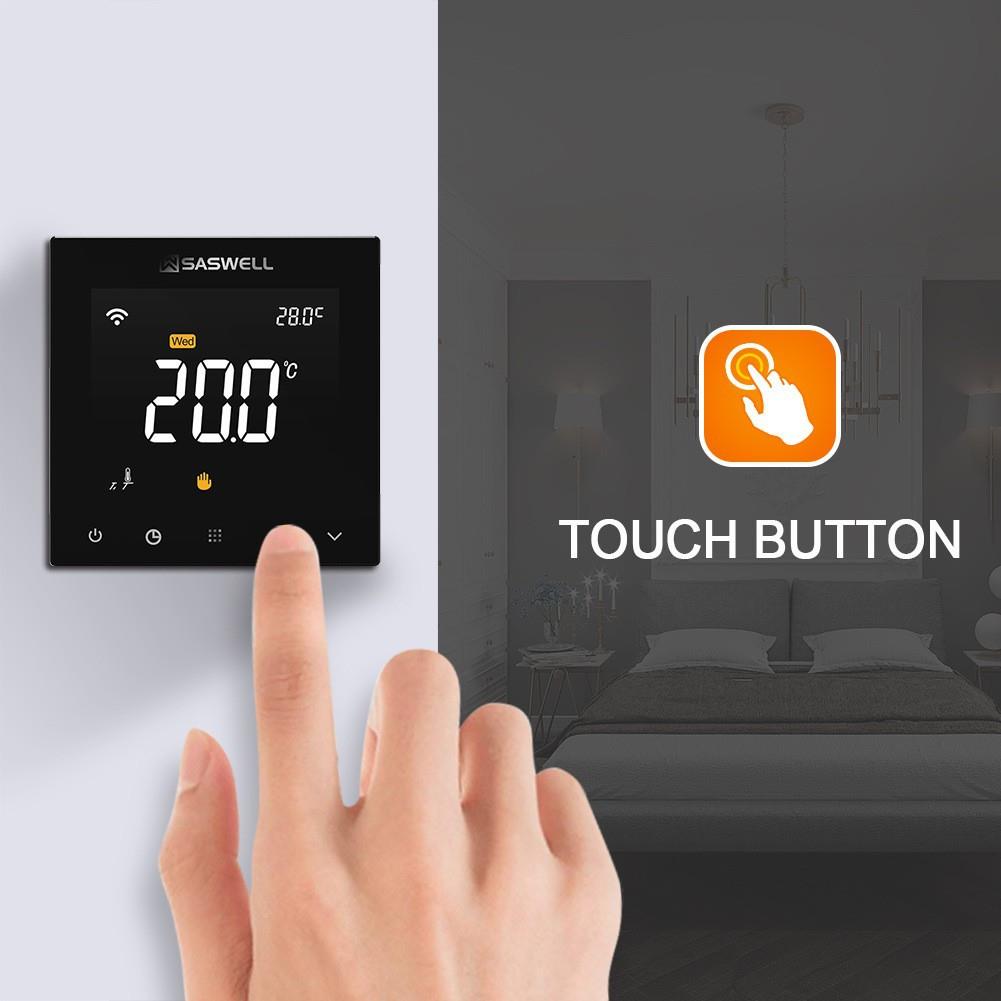 水地暖zigbee涂鸦温控器可编程触屏手机远程控制彩屏节能改造系统