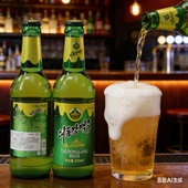 龙城啤酒朝鲜黄啤特产原装 进口丹东旅游平壤鸭绿江凤鹤大同江