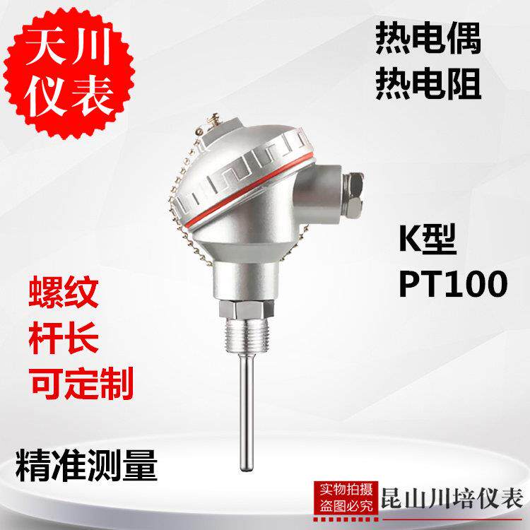 上海天川仪表偶头热电偶WRN-K型PT100热电阻温度传感器高精度探头