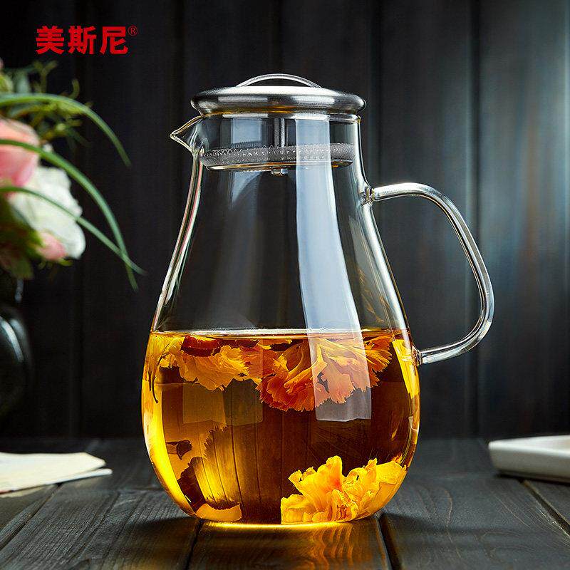 美斯尼玻璃冷水壶耐热大容量冷水壶家用储水瓶凉水杯冷泡茶壶套装
