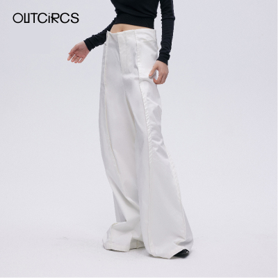 OUTCiRCS低腰百搭长裤不规则褶皱
