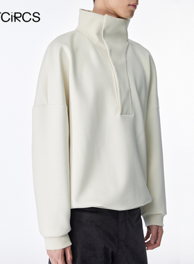 OUTCiRCS螺纹翻领空气层卫衣2025秋冬新款简约百搭休闲上衣时尚