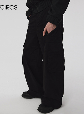 OUTCiRCS男款重工多功能工装裤春秋款宽松休闲长裤男春秋款裤子