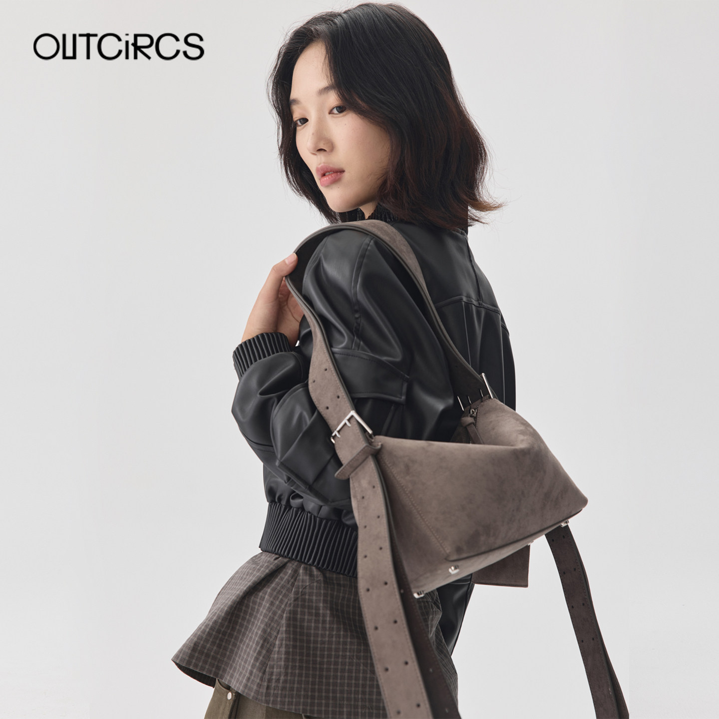 【七夕礼物】OUTCiRCS26AW秋冬新款麂皮双肩带男女同款单肩手提包