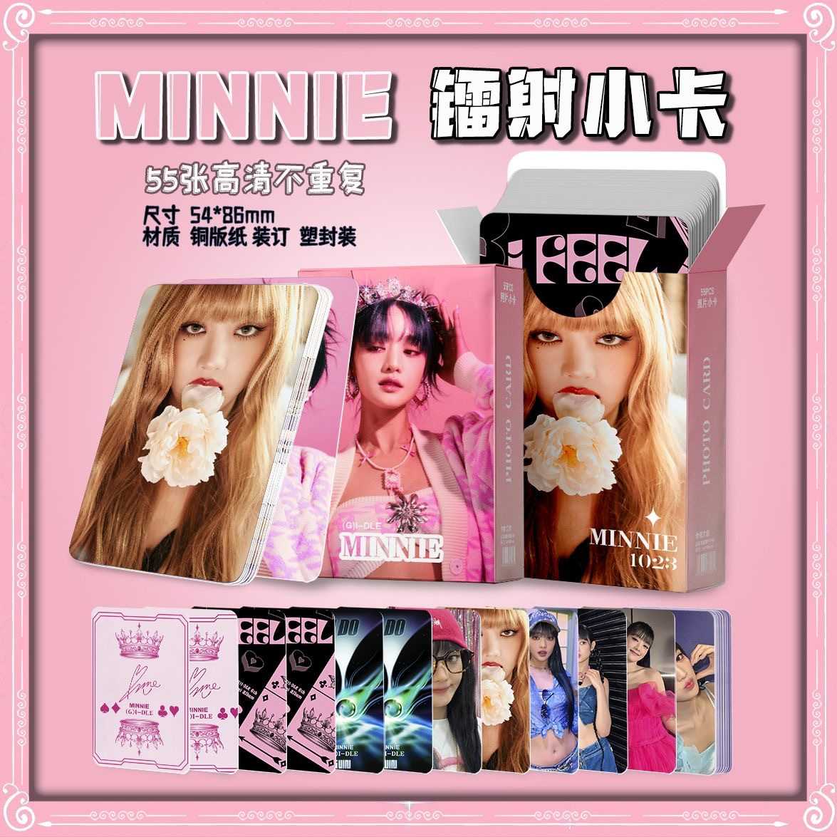Minnie镭射小卡55张覆膜金米妮自拍周边高清精美拍立得lomo小卡片