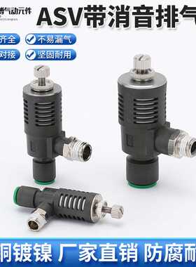 ASV310F-01-06S快速排气节流阀ASV410F-02-08S/ASV510F-03-10S