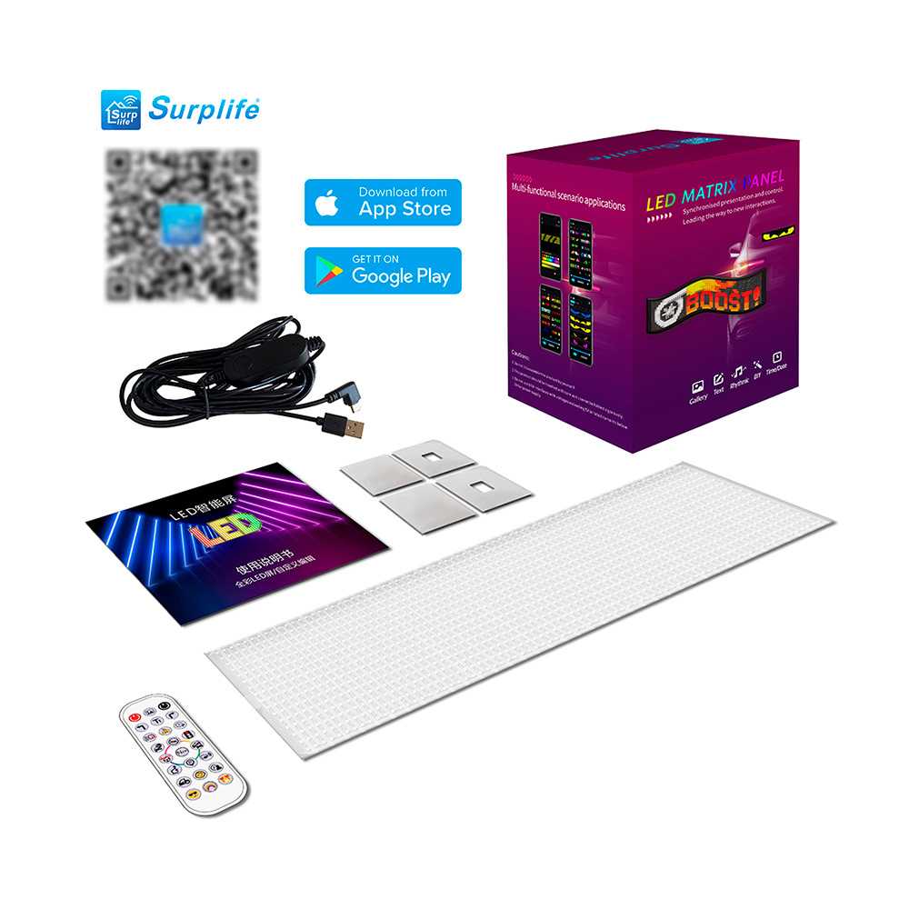 AT1英文版离线语音车载柔性广告屏蓝牙智能屏全彩led汽车软屏