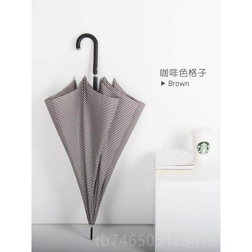 高档典格子雨雨伞八骨经加固防风环纤保玻伞骨超拒水一甩干长柄晴