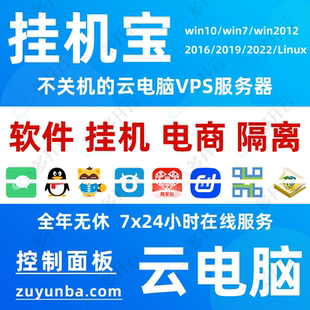 远程云电脑VPS服务器主机桌面MT4 5开店Pdd电商隔离win10不关机