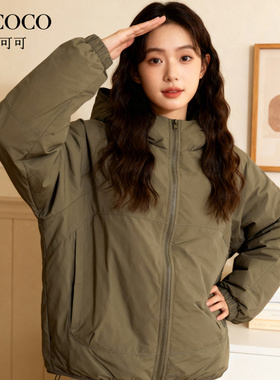 ROCOCO/洛可可冬装新款轻薄羽绒服女短款简约保暖通勤棉服外套
