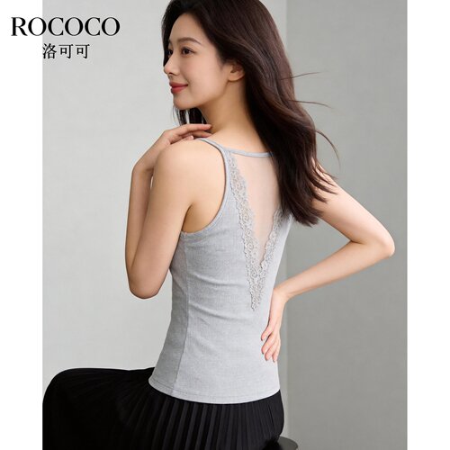 洛可可韩系莫代尔挂脖吊带背心