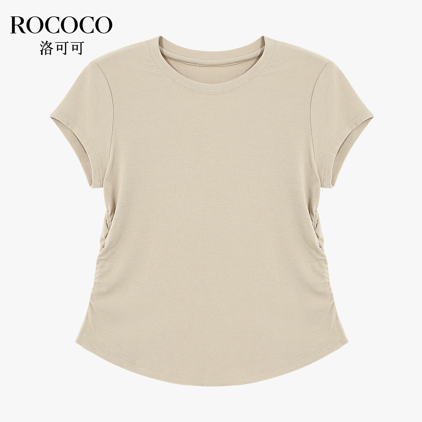 ROCOCO/洛可可黑色修身显瘦短袖T恤女2026夏莱赛尔短款上衣