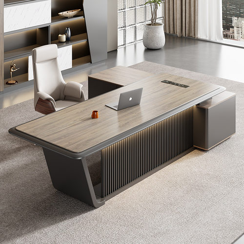 老板办公桌椅组合现代总裁桌主管桌经理桌椅时尚轻奢烤漆大班台