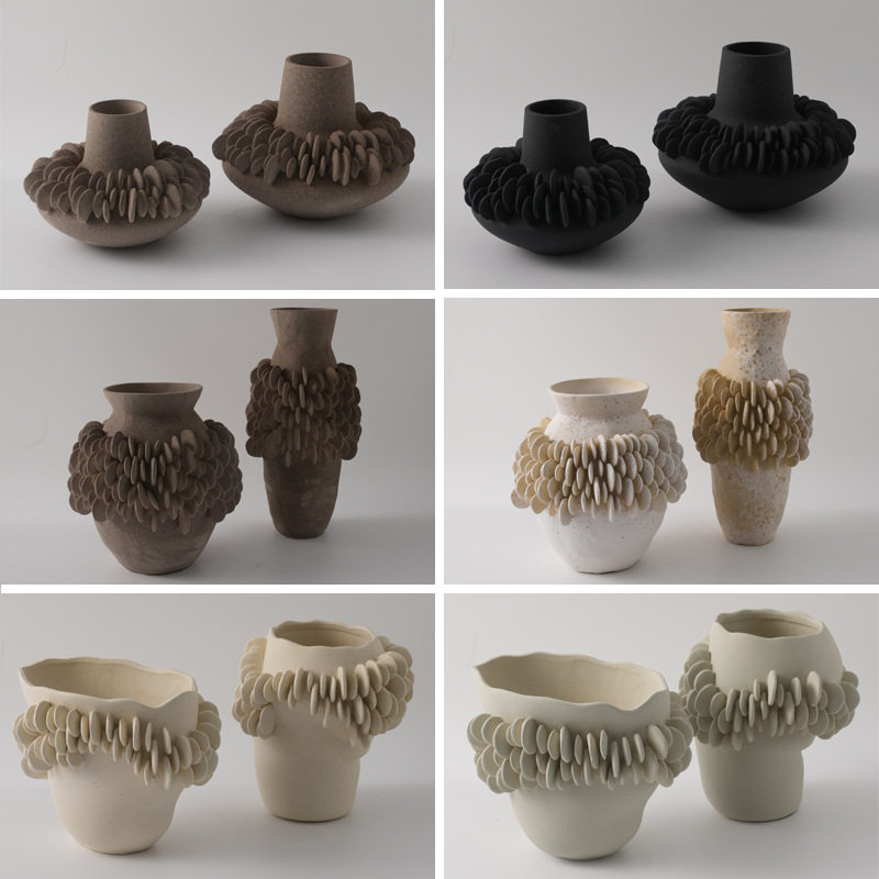 现代简约设计师手工艺术陶瓷花瓶装饰摆件样板房客厅酒店桌面花器,模玩/动漫/周边/娃圈三坑/桌游,文化/体育周边,淘宝优惠券,粉丝福利购,淘宝优惠卷