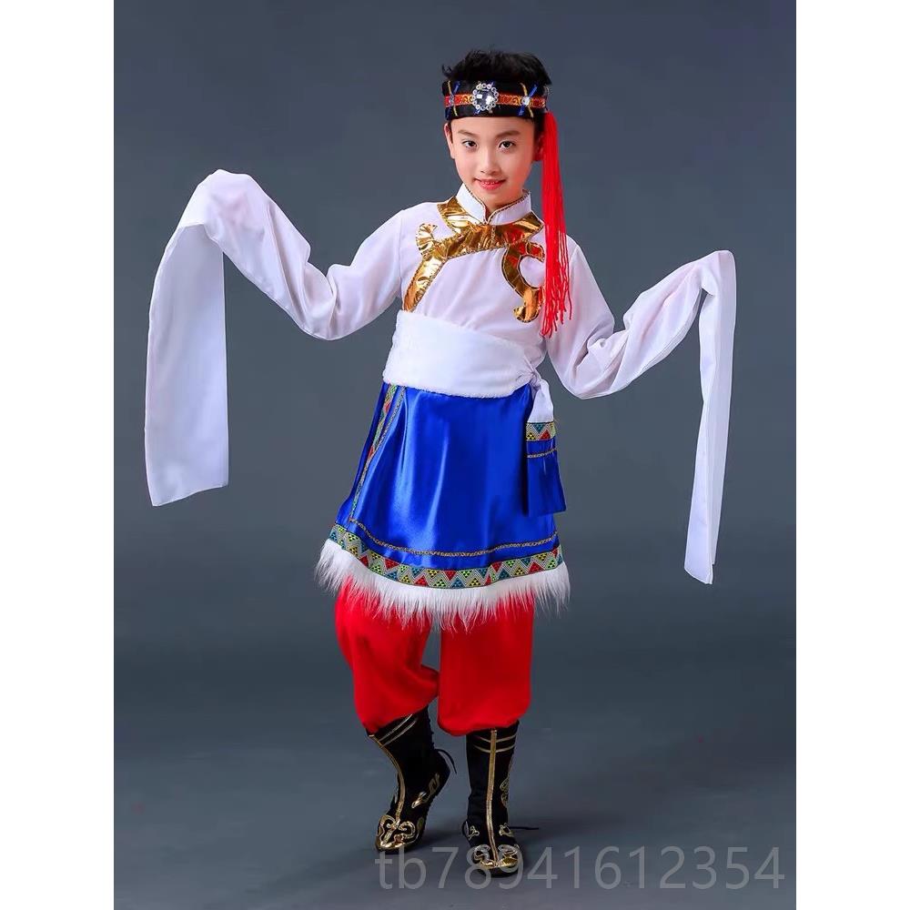 高档水袖长袖藏族蹈舞民装女装演出长裙儿童服饰族舞台表服演藏袍图片