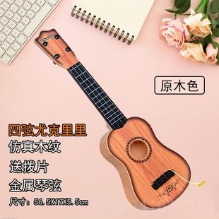 高档儿童小吉他尤克里孩里弦木可纹四琴男孩女宝宝玩具初学者乐器