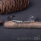 高桥盾情身G图腾锯齿腕饰 高档UNDERCOVER 纹银手镯 IZ侣纯银手饰