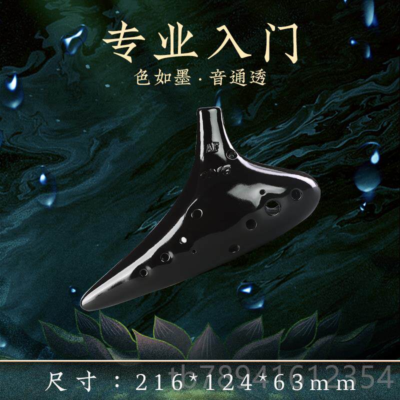 高档tng陶笛乐器12专陶笛乐器12孔a业陶笛c儿童十二孔陶笛曲孔谱
