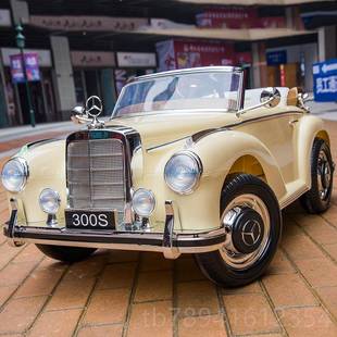 高档宾士覆古老爷车婴幼童电动车人四轮带小遥控可坐幼儿儿玩具孩