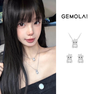 GEMOLA/格莫拉叛逆千金风mini彼得小熊项链耳钉