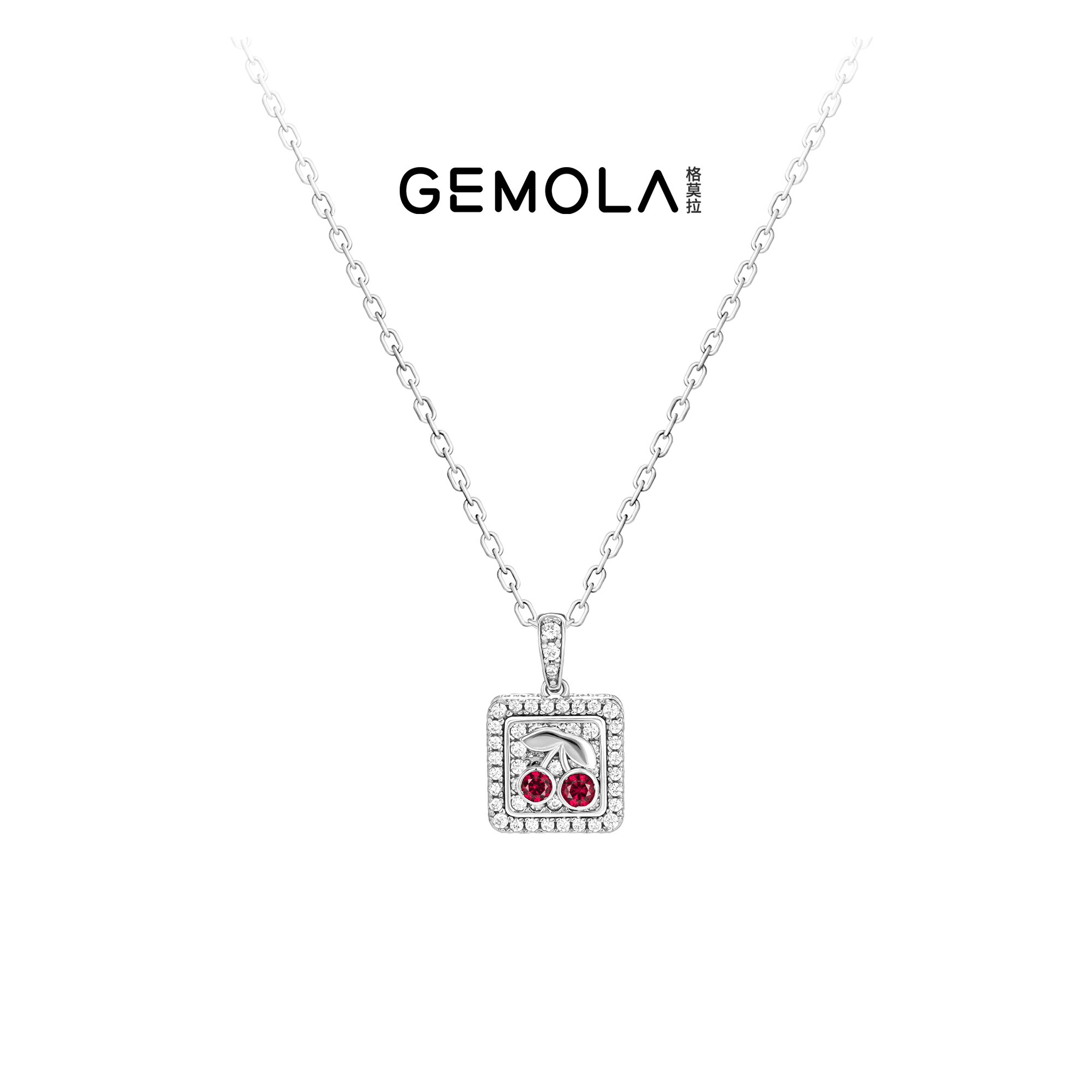 GEMOLA格莫拉 叛逆千金风甜酷原创设计小众红樱桃方糖项链
