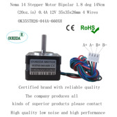 044A 35x35x26mm 660XH OK35STH26 Motor Nema Stepper 14Ncm