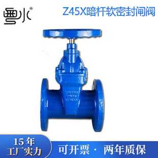 Z45X 软密封法兰闸阀 16Q4寸暗杆弹性座封球墨铸铁自来水开关阀门