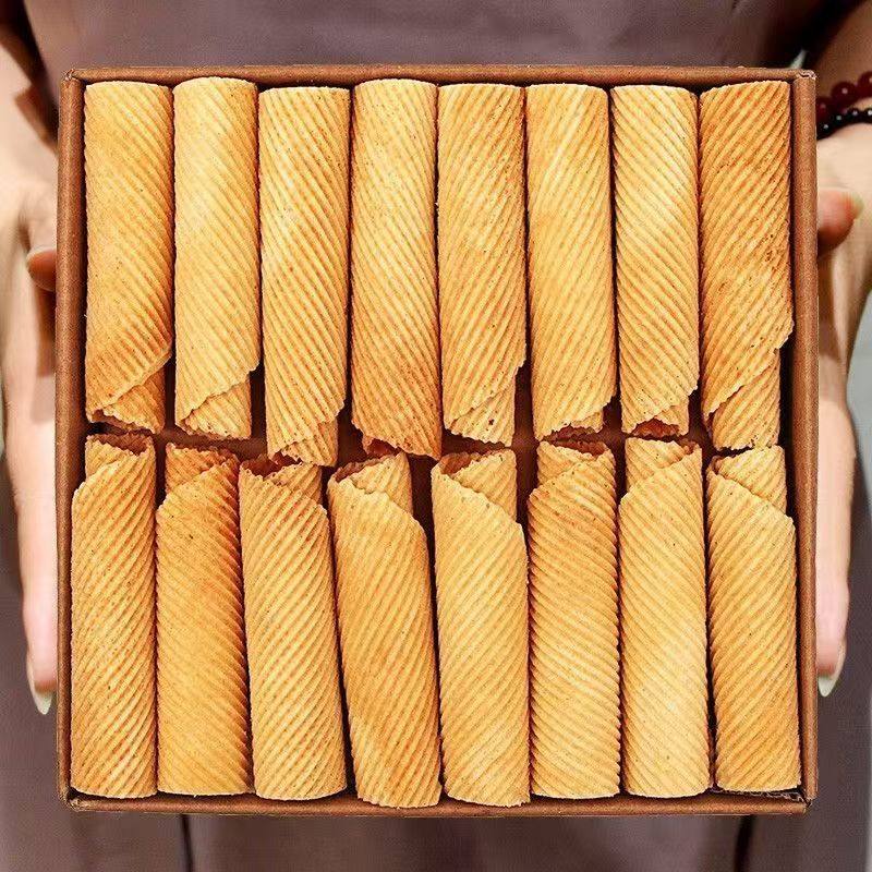 传统纯手工老式芝麻手工鸡蛋卷蛋酥卷办公零食一整箱批发独立包装