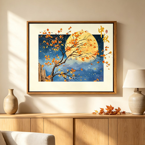中秋节治愈桂花风景DIY数字油画