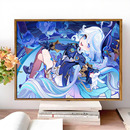 原神芙宁娜水神数字油画DIY手工绘填充涂色卡通动漫高颜值装 饰画