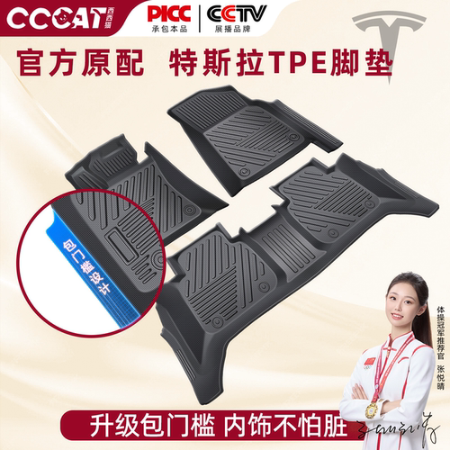 西西猫特斯拉TPE包门槛脚垫