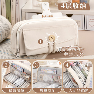 笔袋大容量高颜值ins风帆布不透明简约男女孩幼儿园小学生文具袋