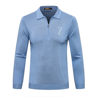 ZILLI羊毛衫 保暖刺绣拉链舒适弹性大码 时尚 5XL 羊毛2026秋冬新款