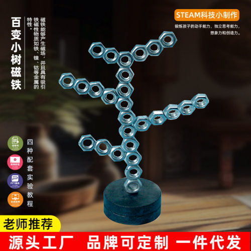 百变小树儿童科学实验stem磁铁物理diy小制作吸铁石玩具