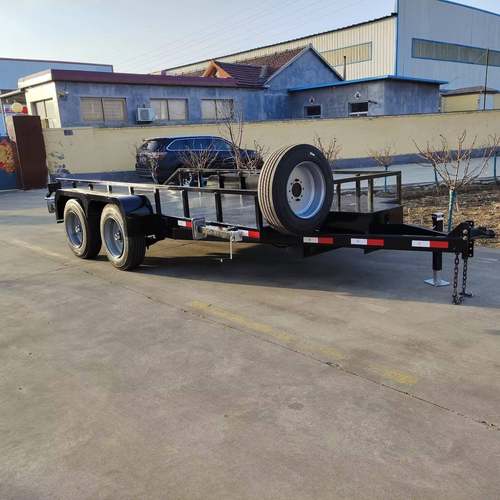 7吨液压自卸汽车拖车车辆运输车带爬梯拖挂车重型运输平板拖车