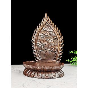 实木莲花桌佛像底座加高屏风菩萨供桌椭圆形小乌木莲花座