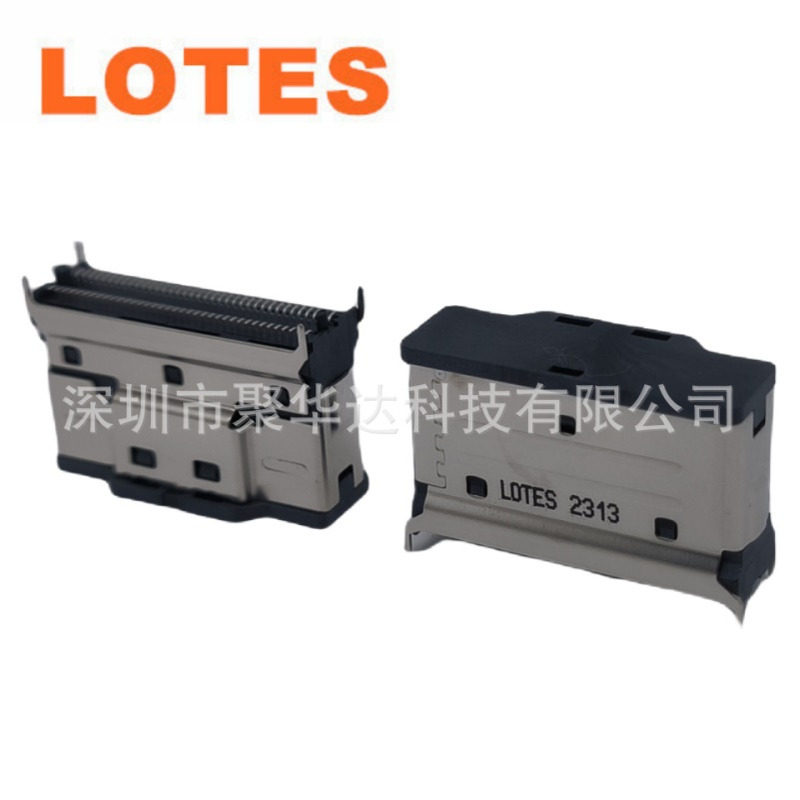 LOTES现货ASASS03-P001A slimSAS74P接口连接器SMT立式母座连接器