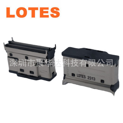 LOTES现货ASASS03-P001A slimSAS74P接口连接器SMT立式母座连接器