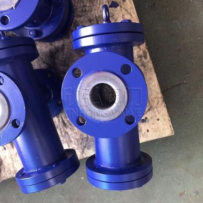 SBLF46蓝式衬四氟过滤器 高压法兰直通式过滤网 欣弘阀门